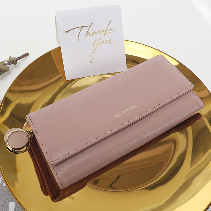 Women's hand holding wallet female long section new Japanese and Korean personality pendant multi-function student wallet - Image 7