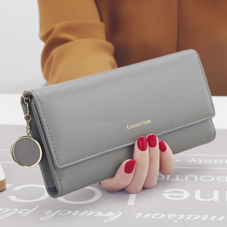 Women's hand holding wallet female long section new Japanese and Korean personality pendant multi-function student wallet - Image 6