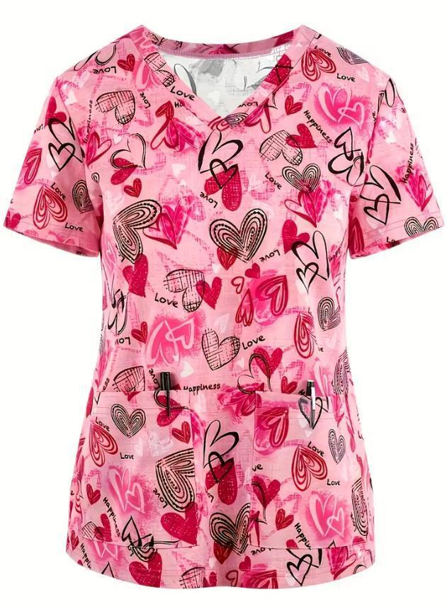 Summer Casual New Women's V-neck Cloth For Nursing Workers Short Sleeve - Image 5
