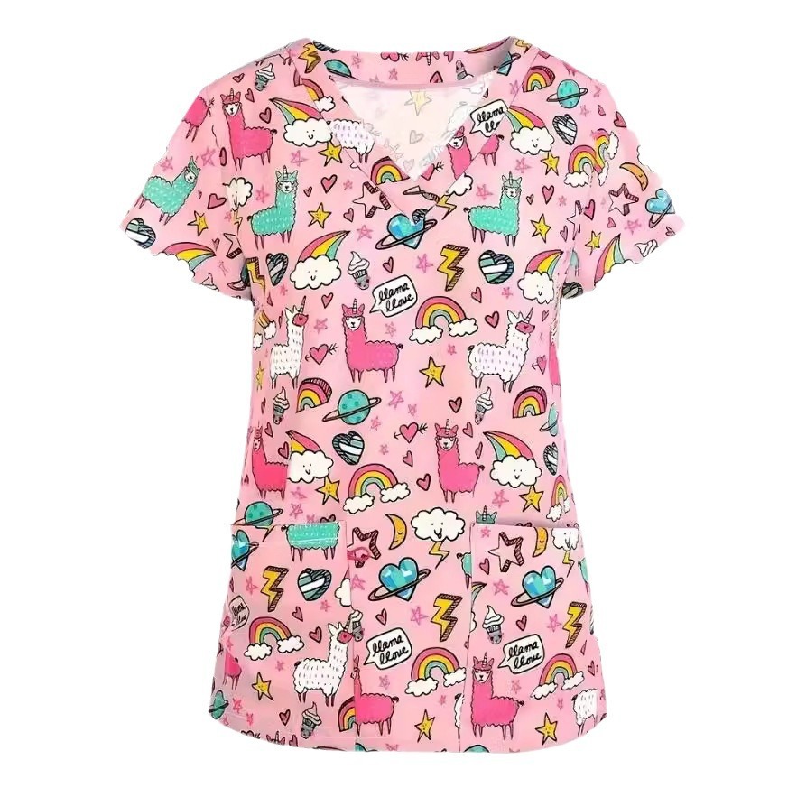 Summer Casual New Women's V-neck Cloth For Nursing Workers Short Sleeve - Image 8