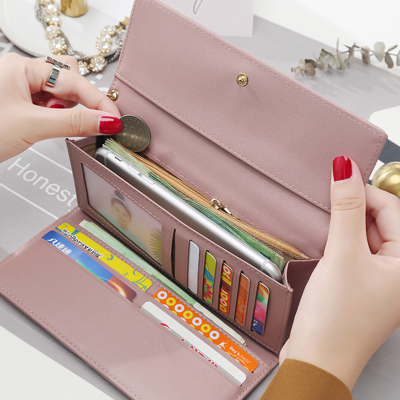 Women's hand holding wallet female long section new Japanese and Korean personality pendant multi-function student wallet - Image 2