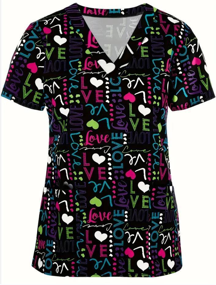 Summer Casual New Women's V-neck Cloth For Nursing Workers Short Sleeve - Image 4