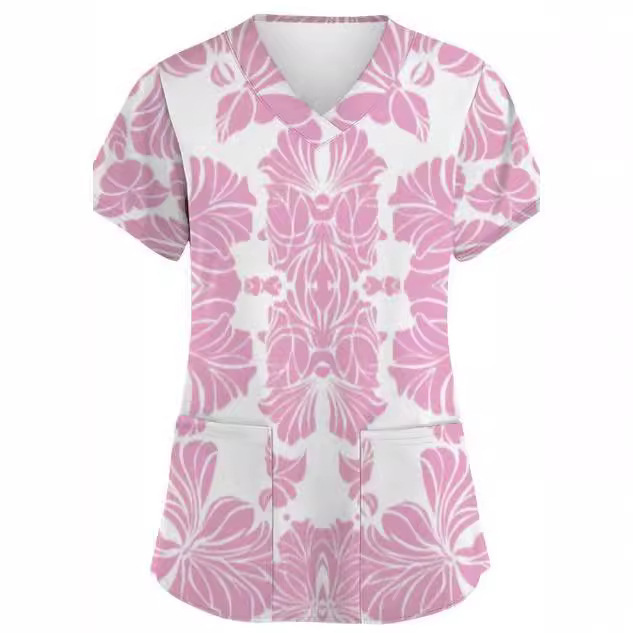 Summer Casual New Women's V-neck Cloth For Nursing Workers Short Sleeve - Image 7