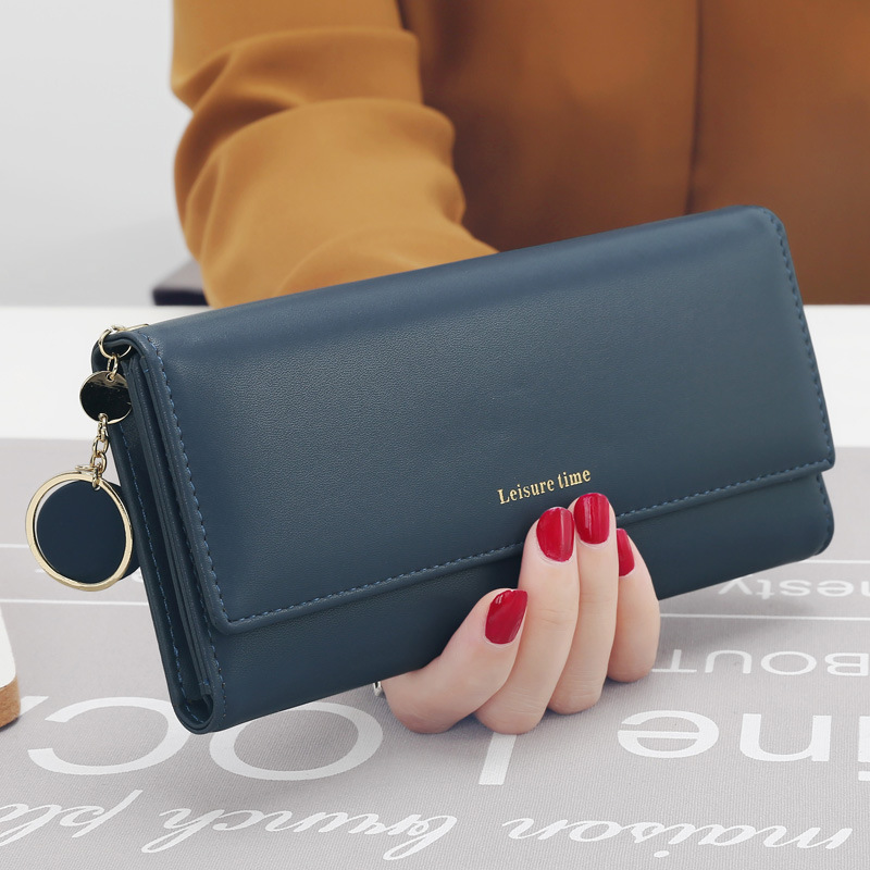 Women's hand holding wallet female long section new Japanese and Korean personality pendant multi-function student wallet - Image 4