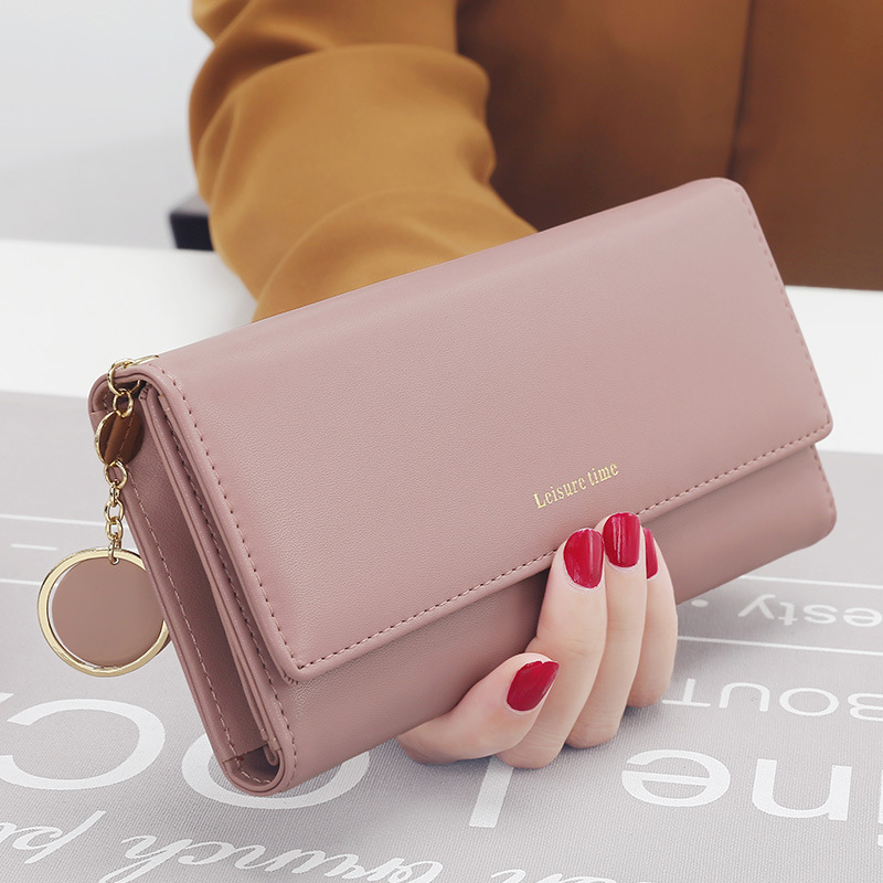 Women's hand holding wallet female long section new Japanese and Korean personality pendant multi-function student wallet - Image 5
