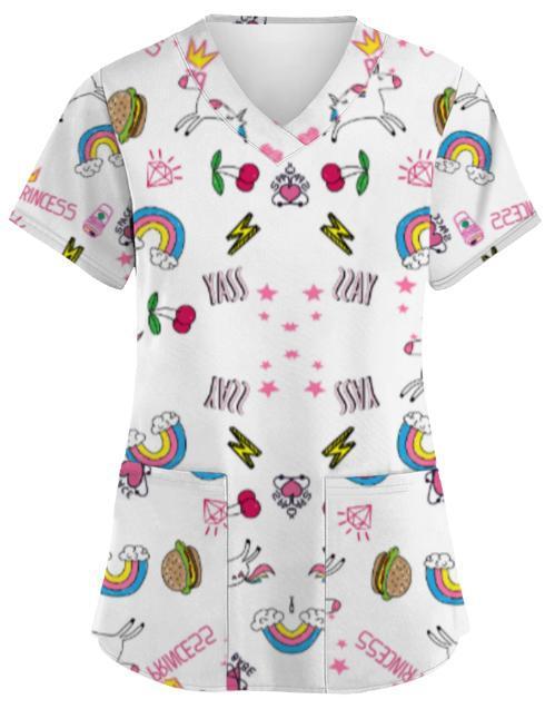 Summer Casual New Women's V-neck Cloth For Nursing Workers Short Sleeve - Image 6