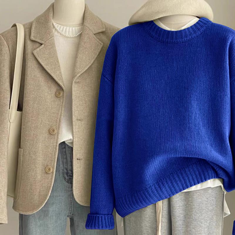 Retro Dark Green Sweater For Women Autumn And Winter Loose - Image 8