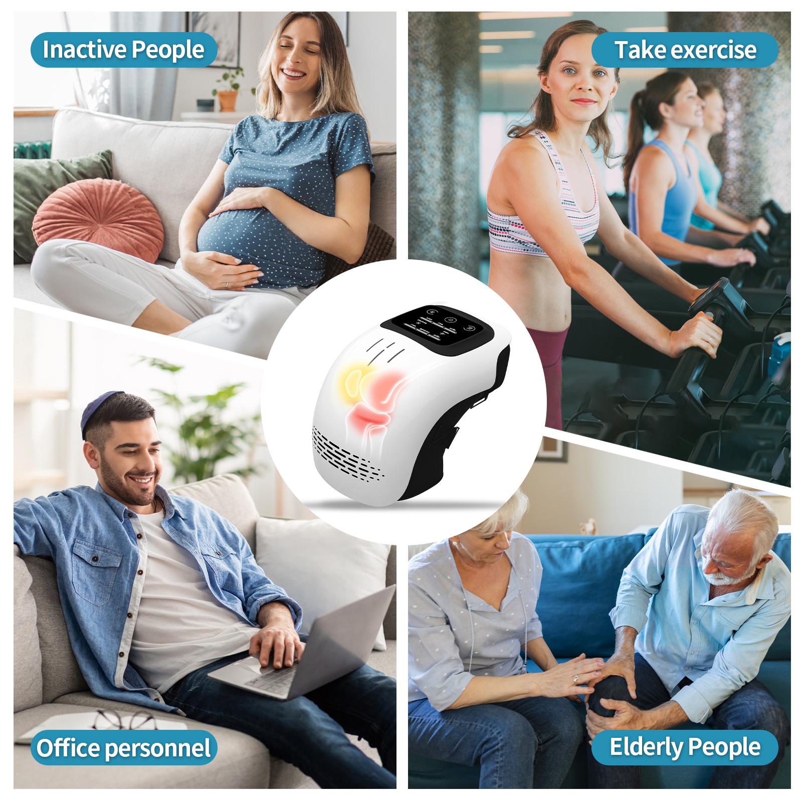 Intelligent Home Use Electric Intelligent Kneading Heating Knee Massager Rechargeable Pain Relief Infrared Laser Vibration Knee Massager - Image 7