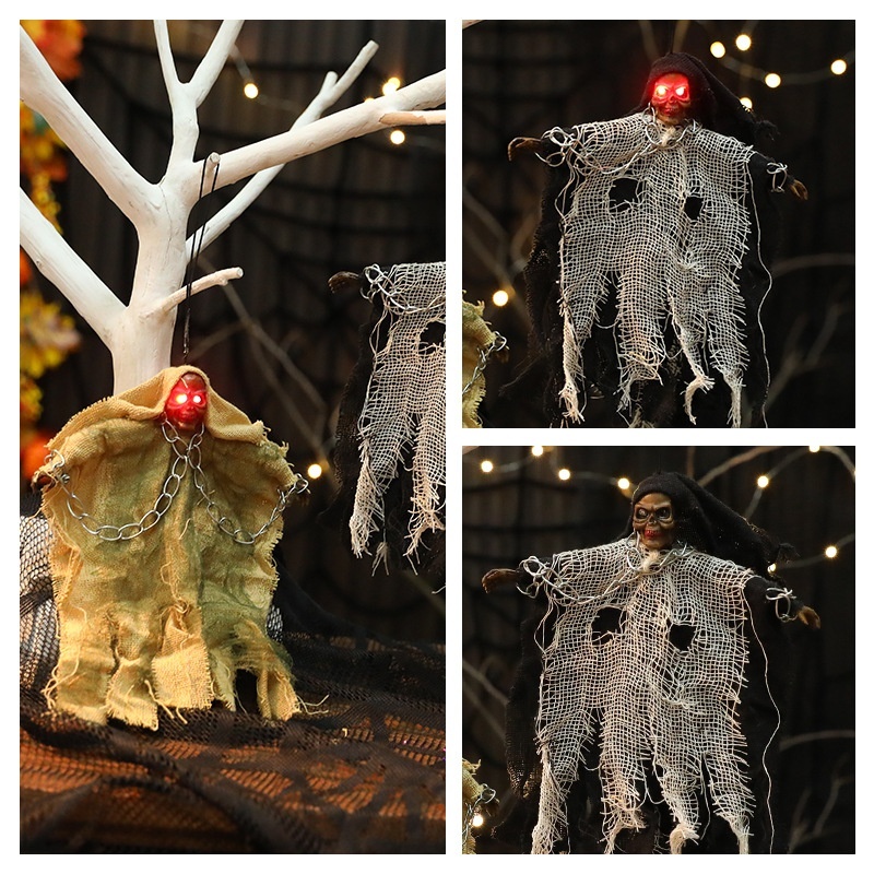 Halloween Hanging Ghost Iron Chain Glowing Skull Decorative Ornaments - Image 6
